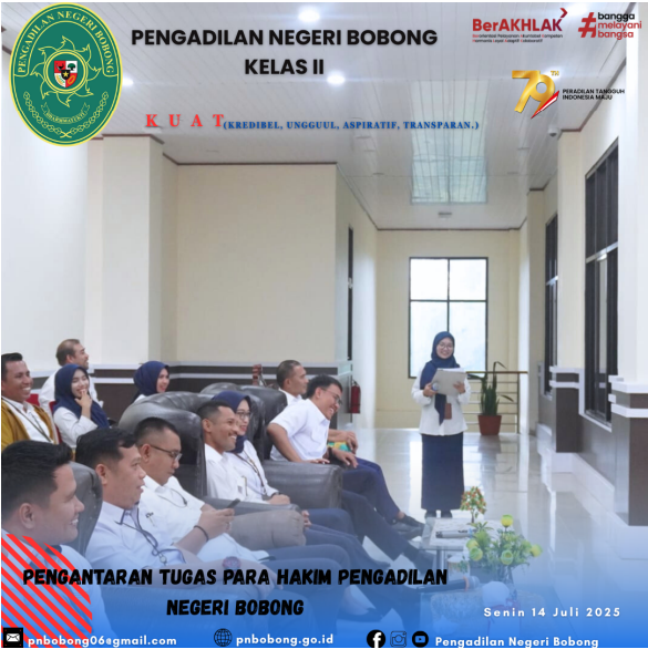 Pengantaran Alih Tugas Para Hakim Pengadilan Negeri Bobong 